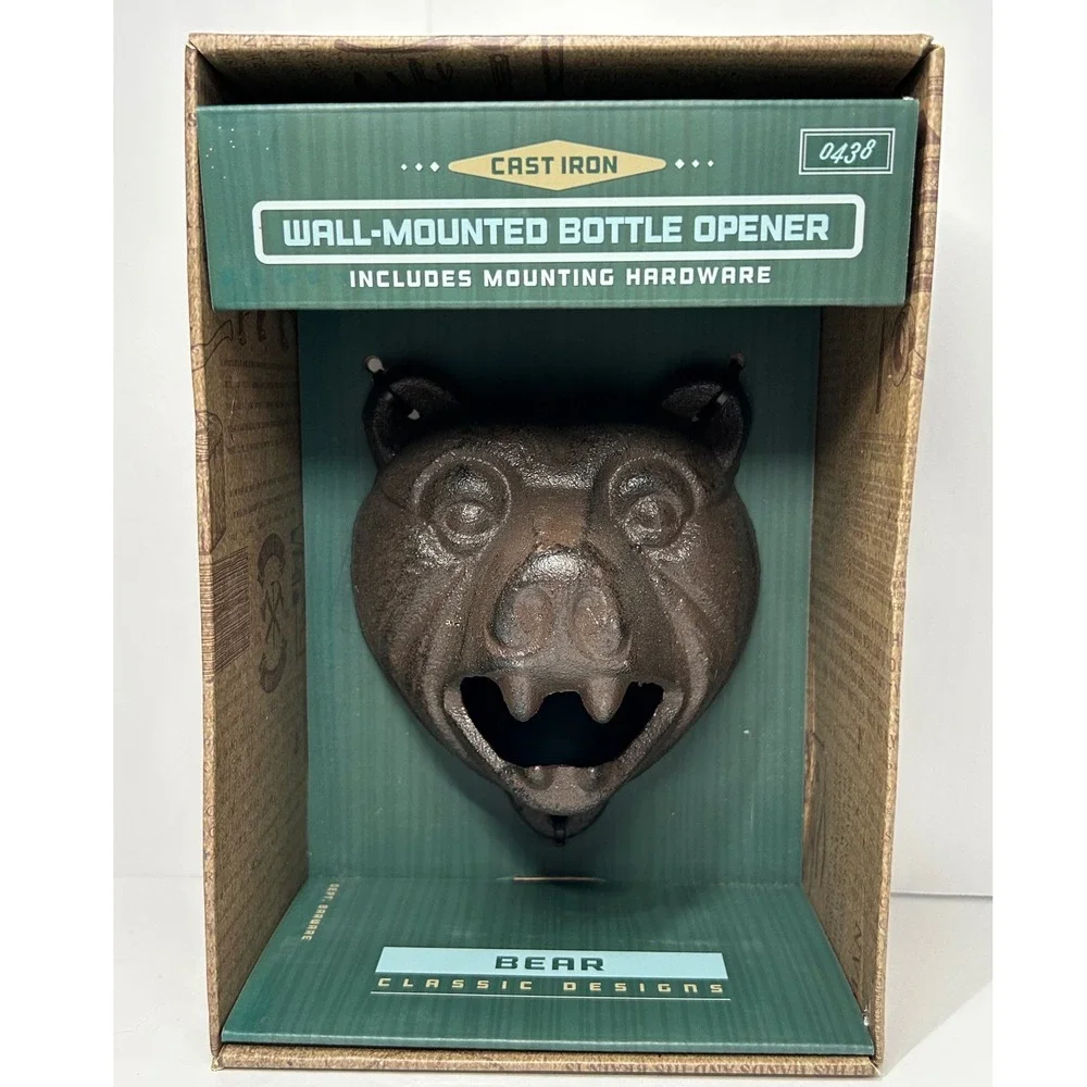 The‎ Kraftsman Co Bear Wall Mounted Bottle Opener Cast Iron Rustic Bar Man Cave